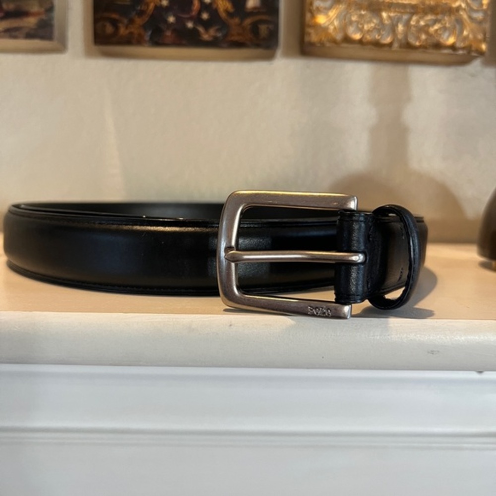 Polo by Ralph Lauren Big & Tall Black Leather Belt Size 60‎
